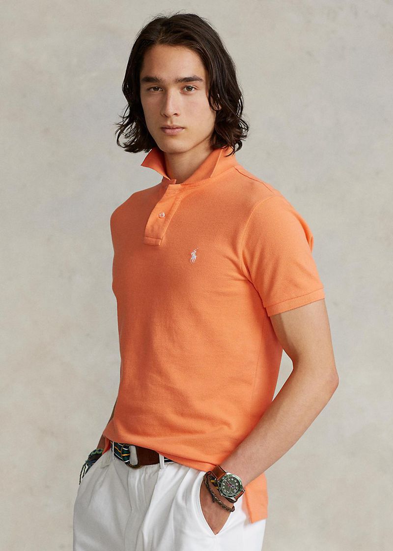 Poleras Polo Polo Ralph Lauren Hombre Custom Slim Fit Mesh Chile Naranjas KECLR-2856